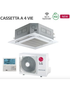 Climatizzatore Condizionatore LG Cassetta a 4 Vie Inverter 12000 Btu CT12F R-32 Wi-Fi Optional con Pannello Incluso